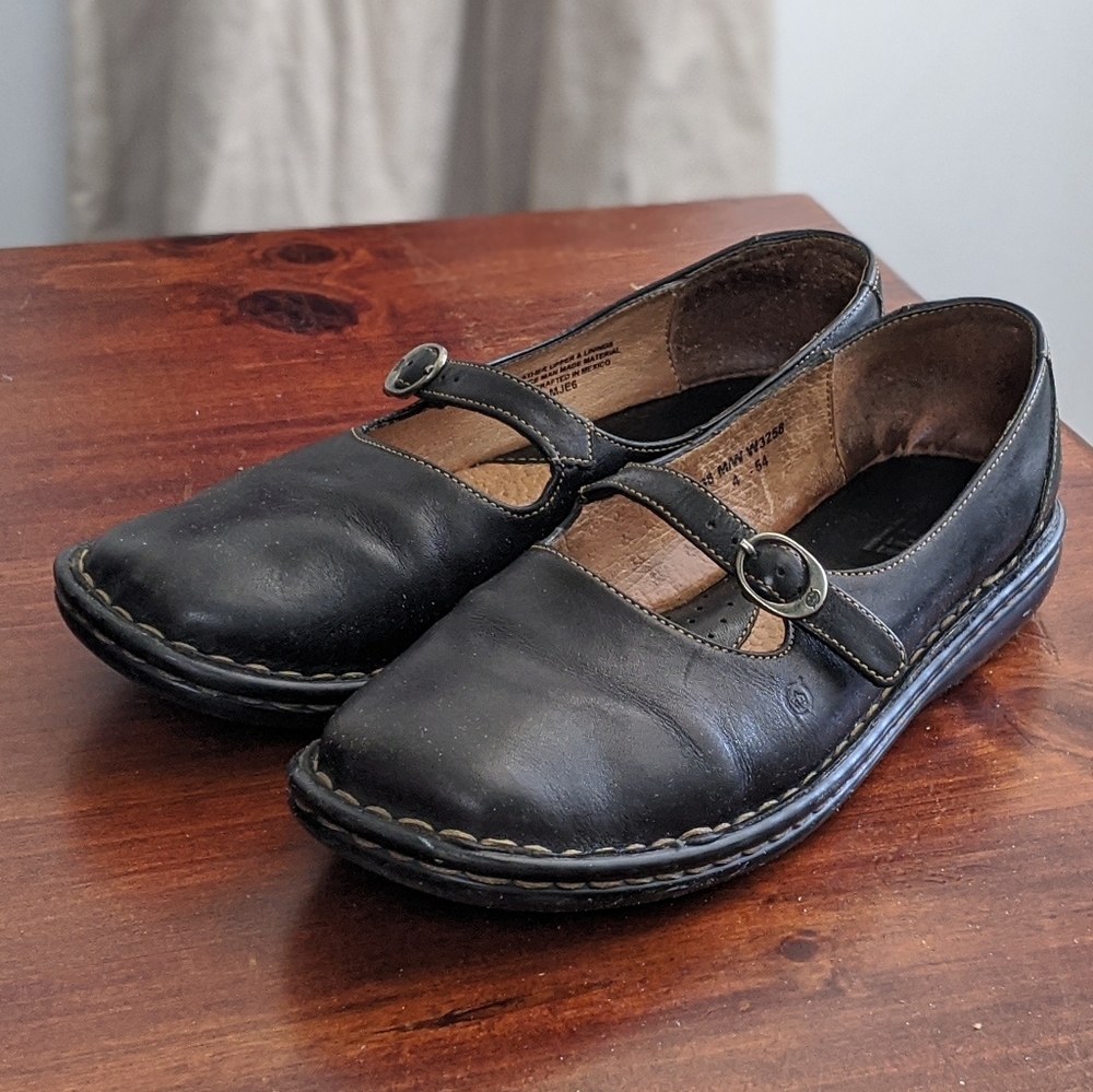 Black leather Born Mary Jane Shoes